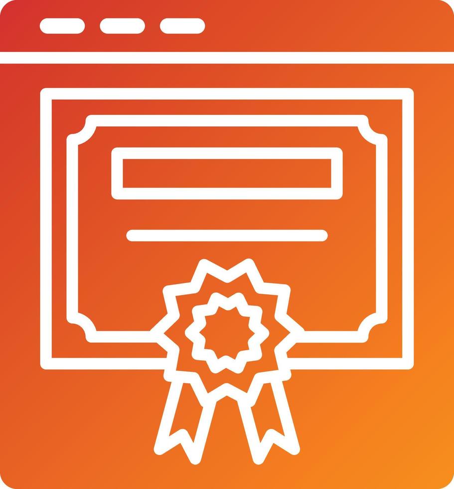 Online Certificate Icon Style vector