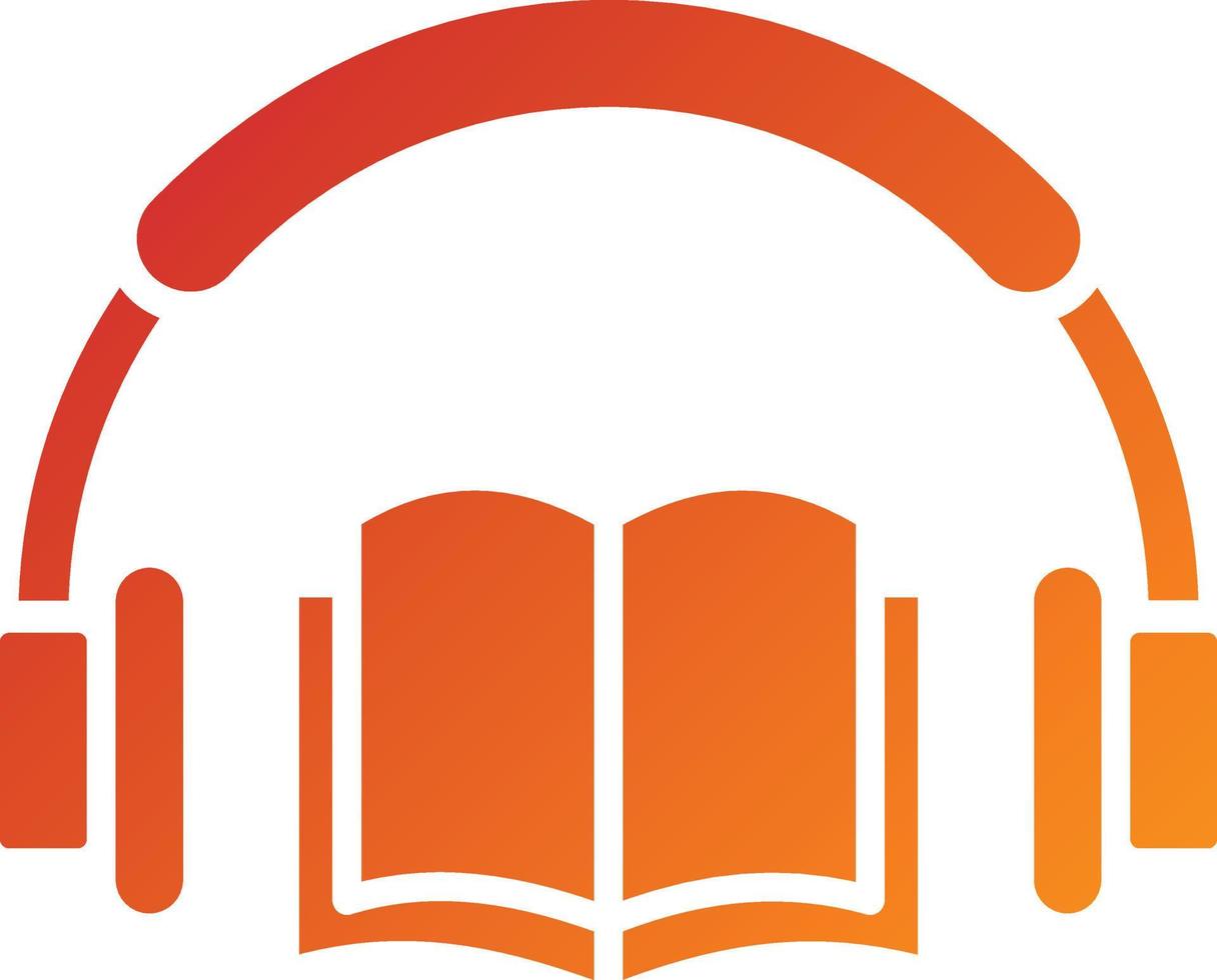 estilo de icono de libro de audio vector