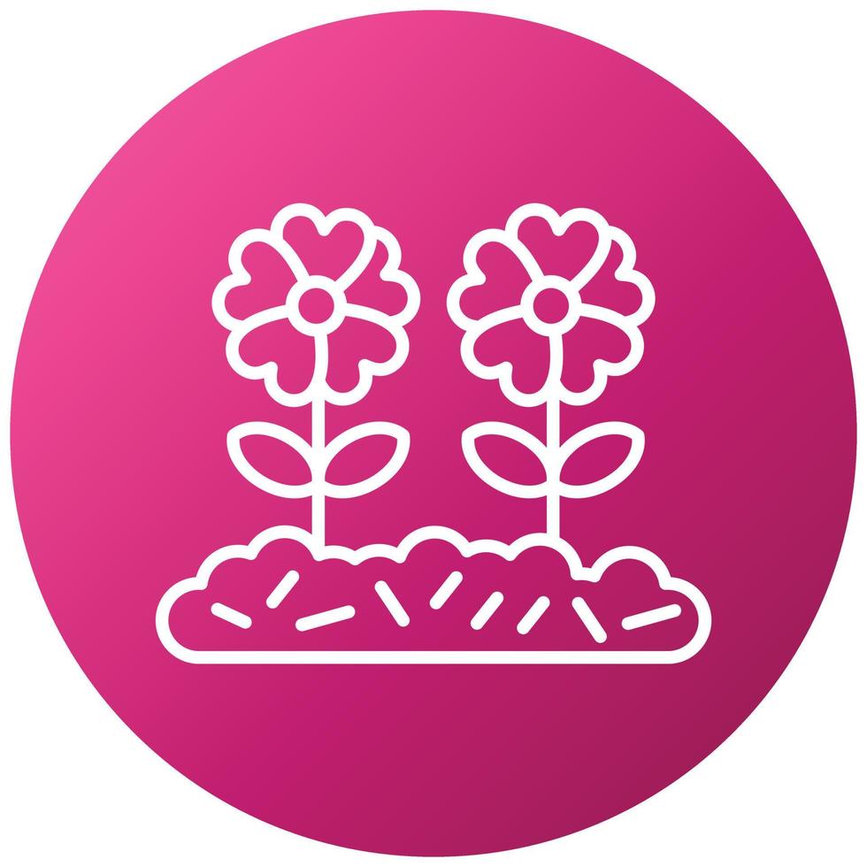 estilo de icono de plantación de flores vector