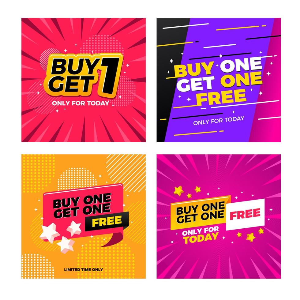 Buy One Get One Social Media Promotion vector