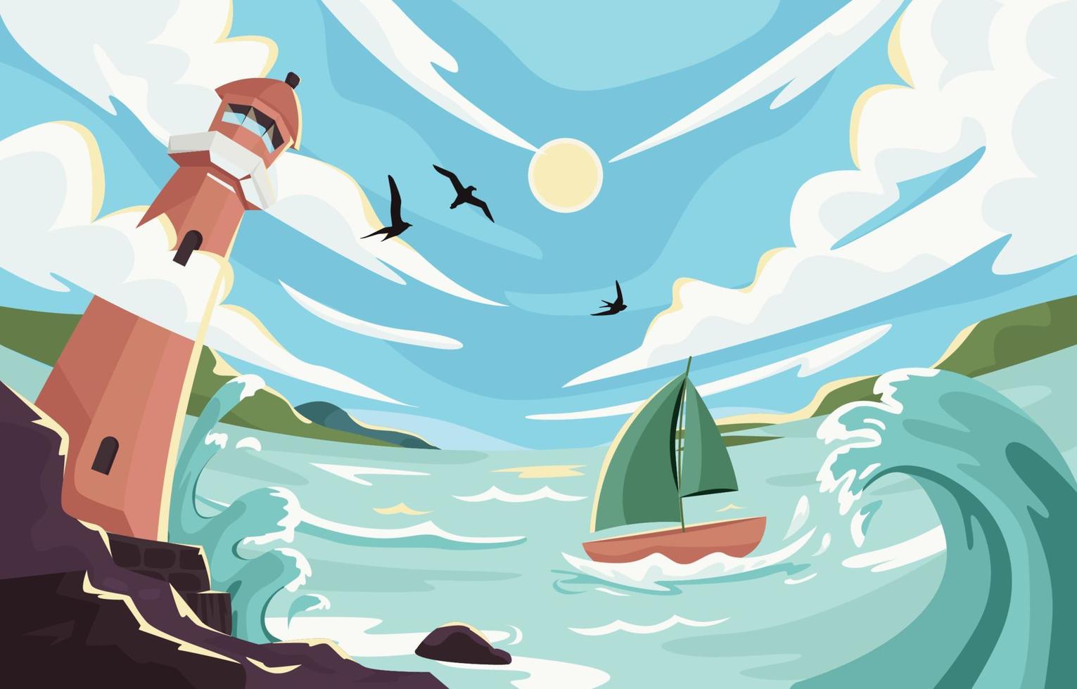 Sea Background View Concept vector