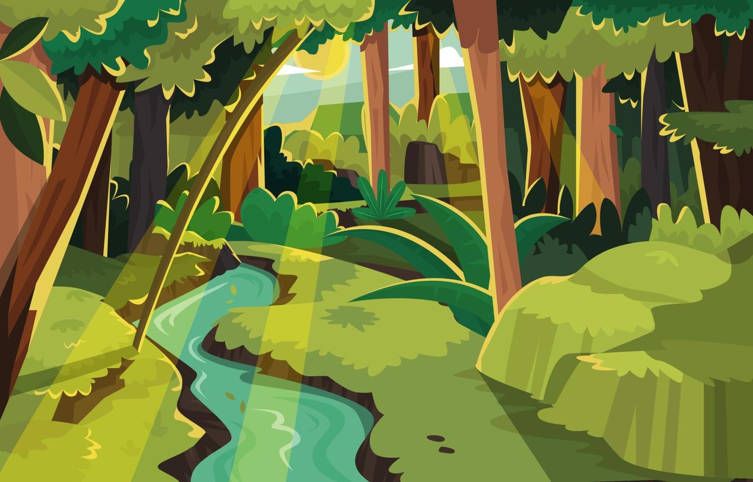 Summer Forest Background View Concept vector