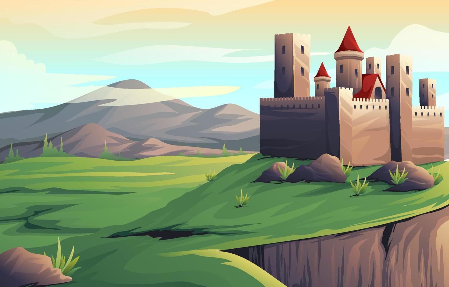 fondo de paisaje medieval vector