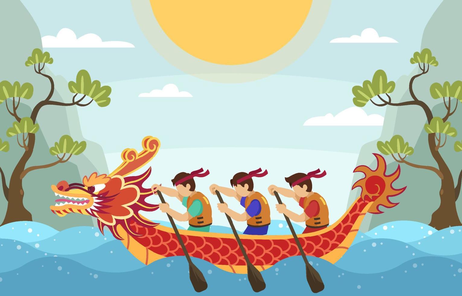 Dragon Boat Festival Competition Background vector