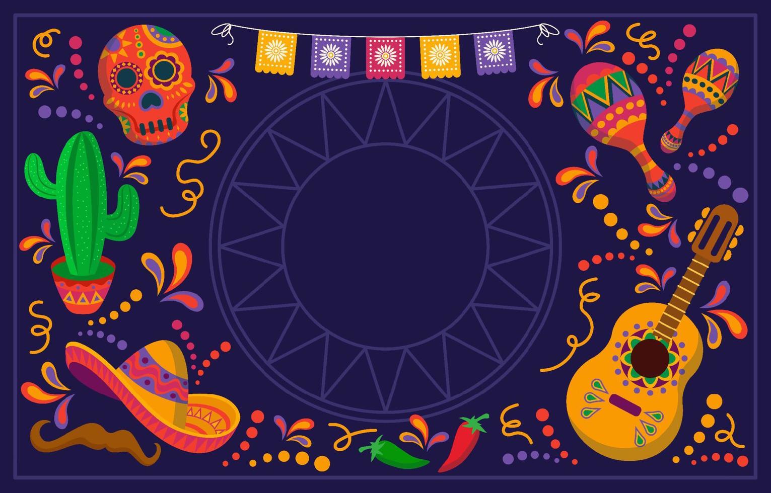 cinco de mayo divertido con varios colores vector