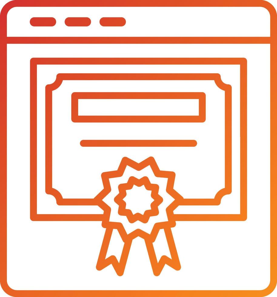 Online Certificate Icon Style vector