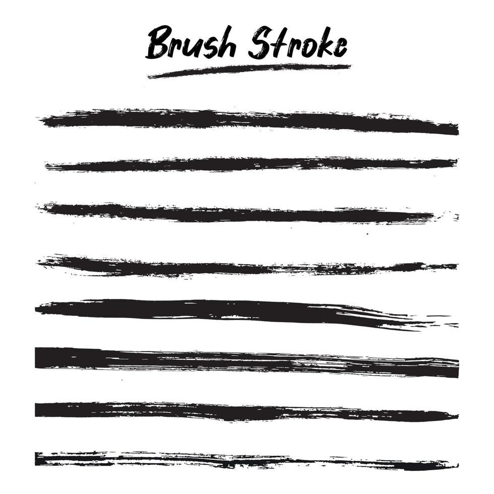 Brush bundle stroke line. Vector brush set. Text boxes and grunge patches.Splatters design elements. Ink-painted shape