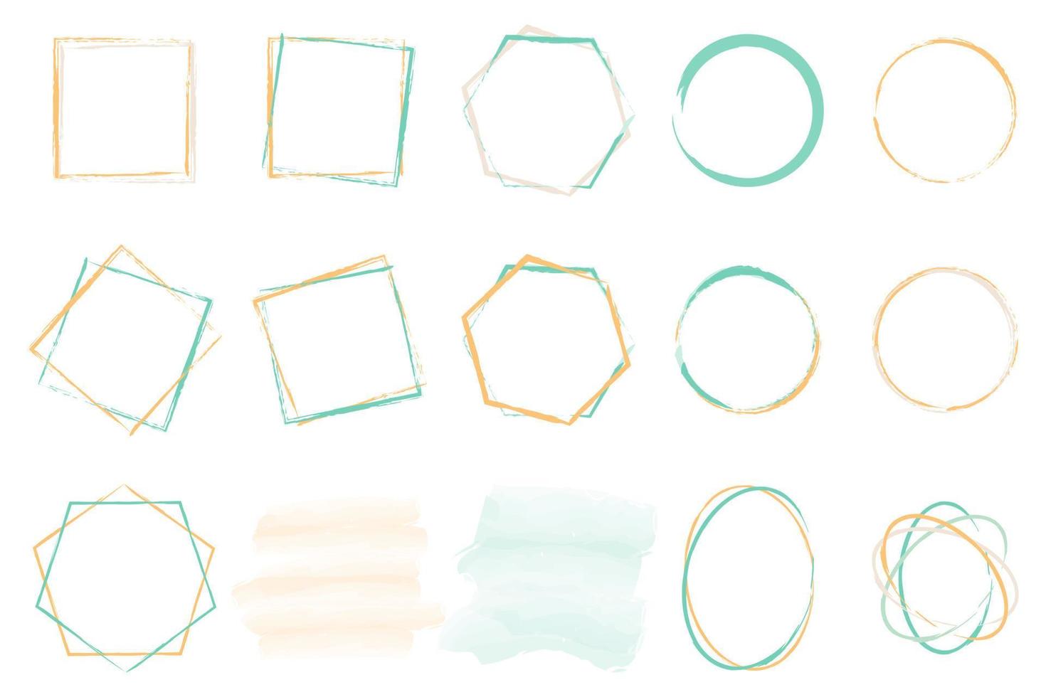 abstract frame with soft color combination paint brush, blank background, and soft color watercolor background vector