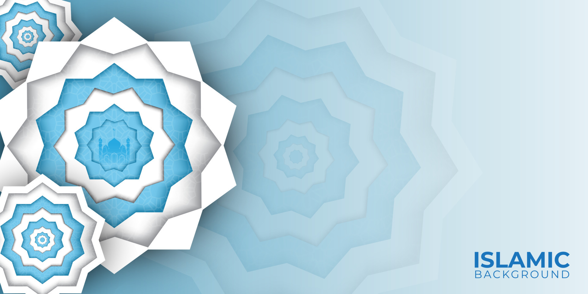 blue Islamic banner background with ornament 7384904 Vector Art at Vecteezy