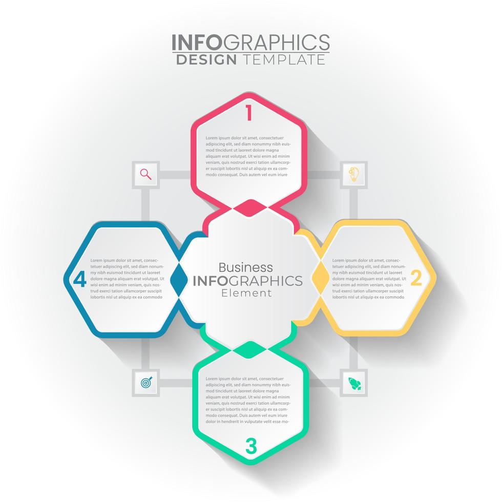 Infographics design modern technology process, digital marketing data vector