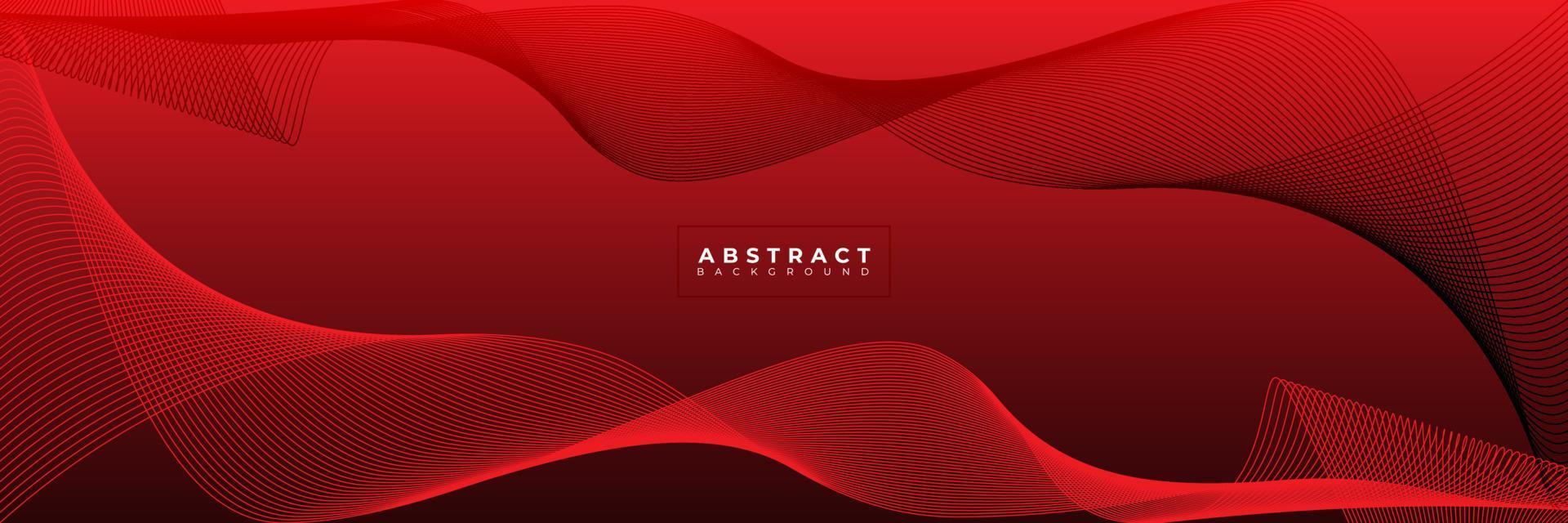 Red banner background with wavy lines vector