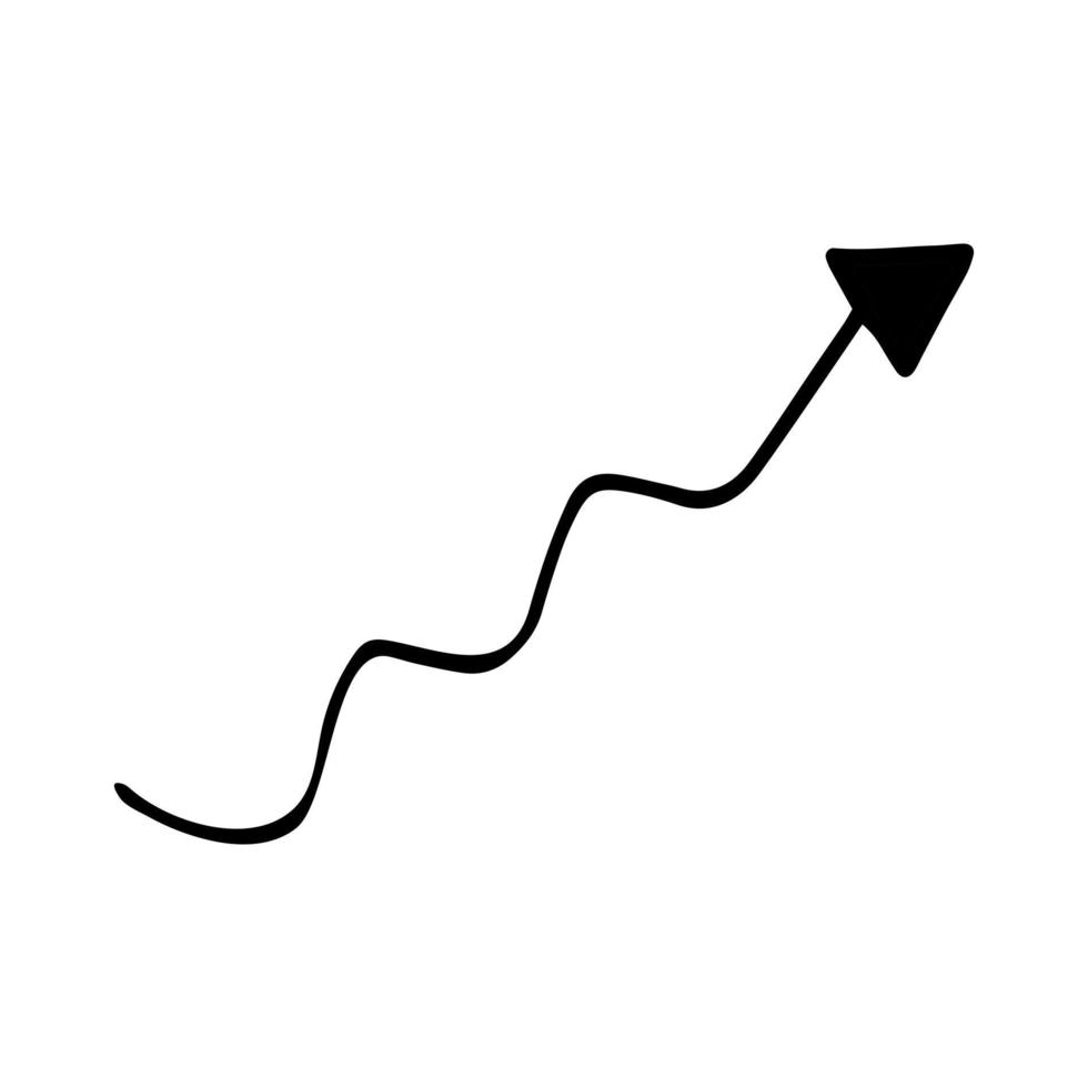 curvy arrows. direction indicator. illustration hand drawn in doodle line art style. monochrome, scandinavian, minimalism. icon, sticker vector
