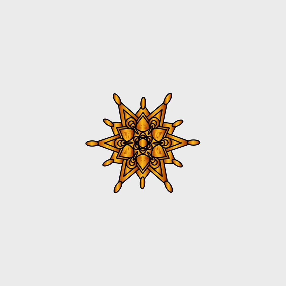 luxury golden mandala design background inlaid in white background vector