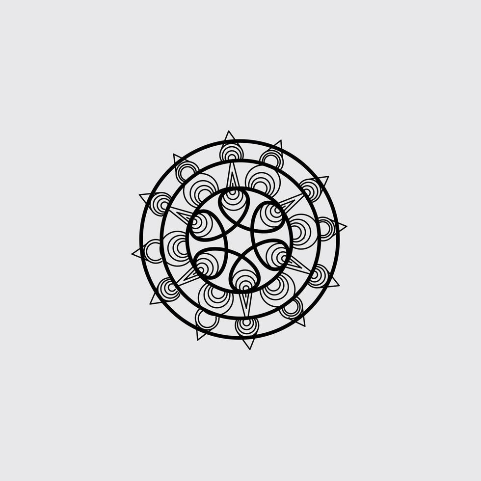 luxury line art mandala design background inlaid in white background vector