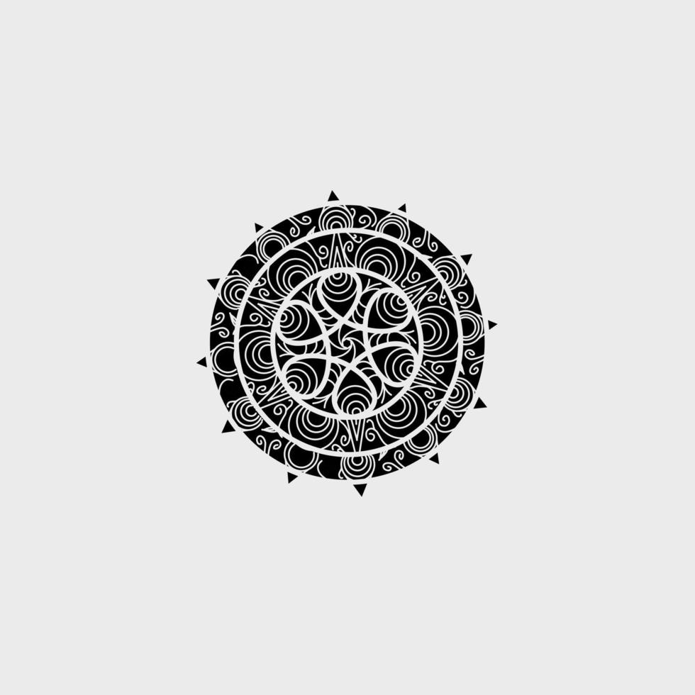 luxury line art mandala design background inlaid in white background vector