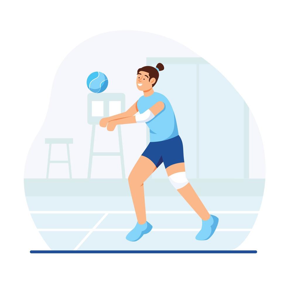 Woman Volley Player Cartoon Concept vector