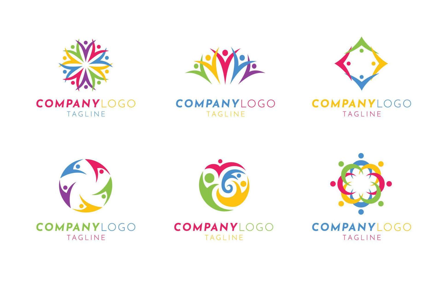 plantilla de concepto de logotipo de colaboración vector