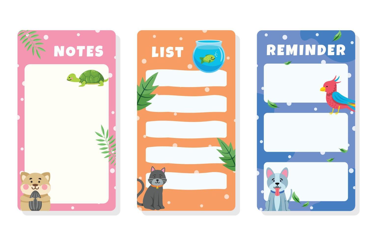 Cute Pets Journal PaperConcept Template vector