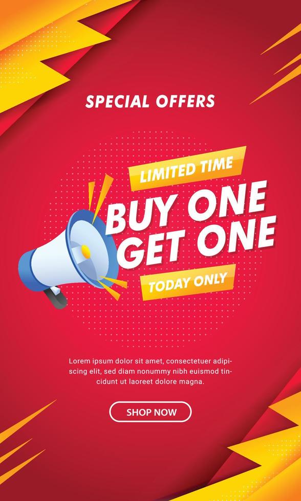 Buy One Get One Poster Template vector