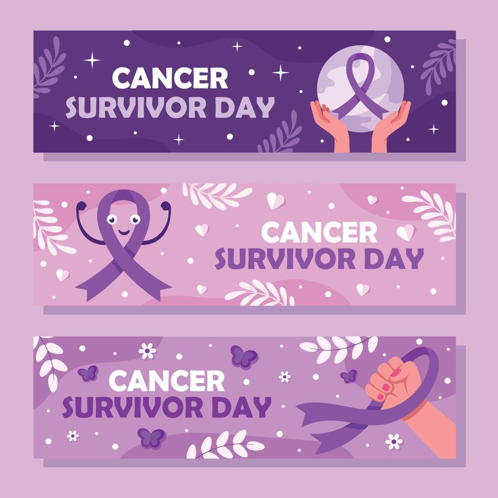 Cancer Survivor Cartoon Banner vector