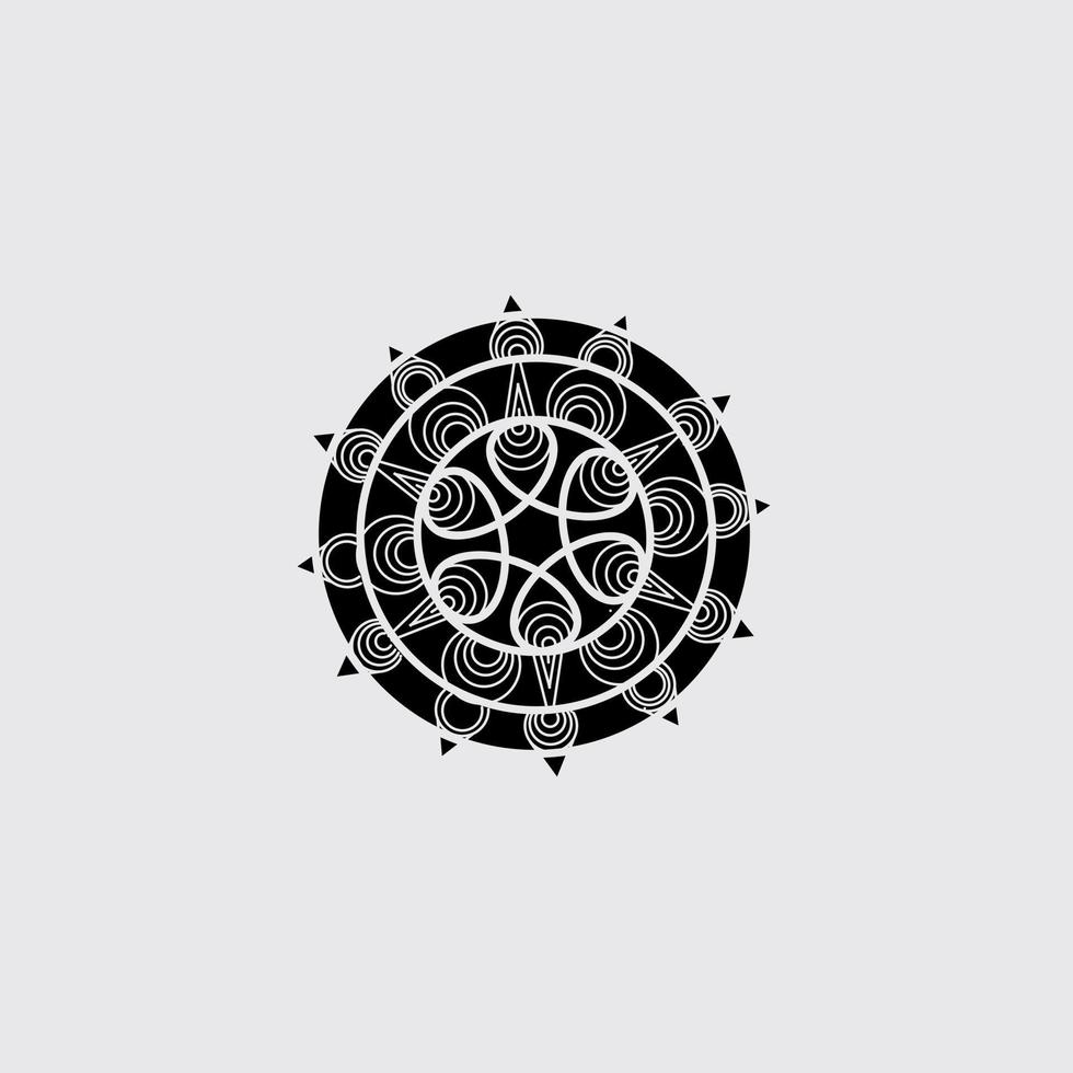 luxury line art mandala design background inlaid in white background vector
