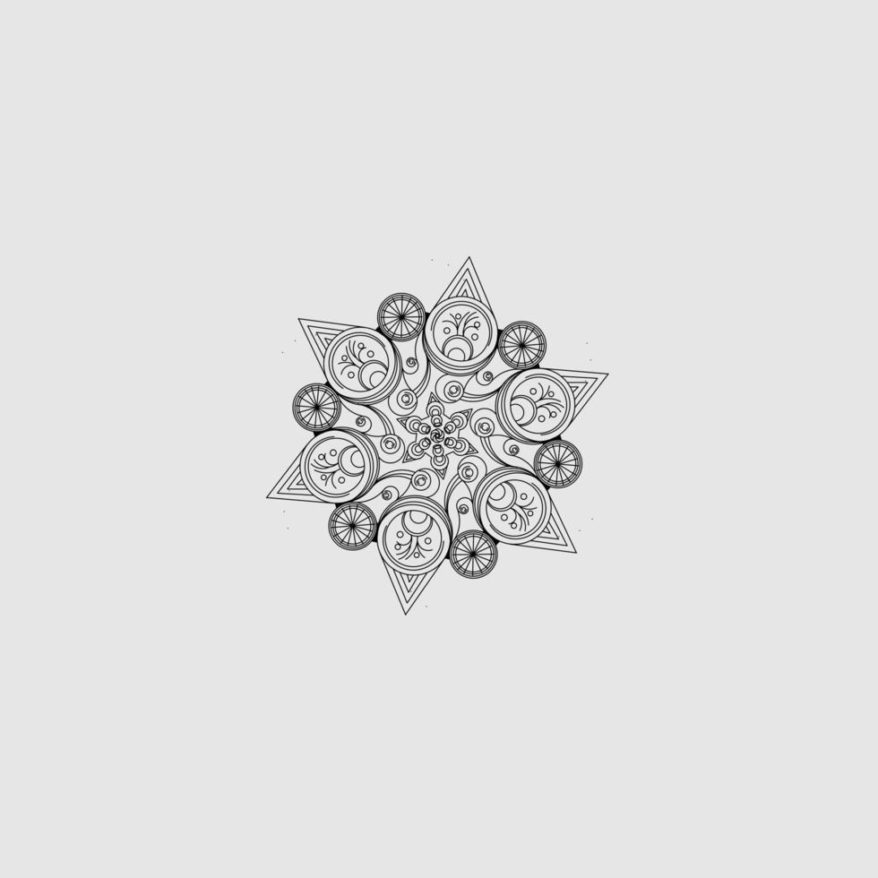 luxury line art mandala design background inlaid in white background vector