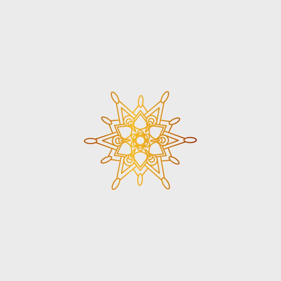 luxury golden mandala design background inlaid in white background vector