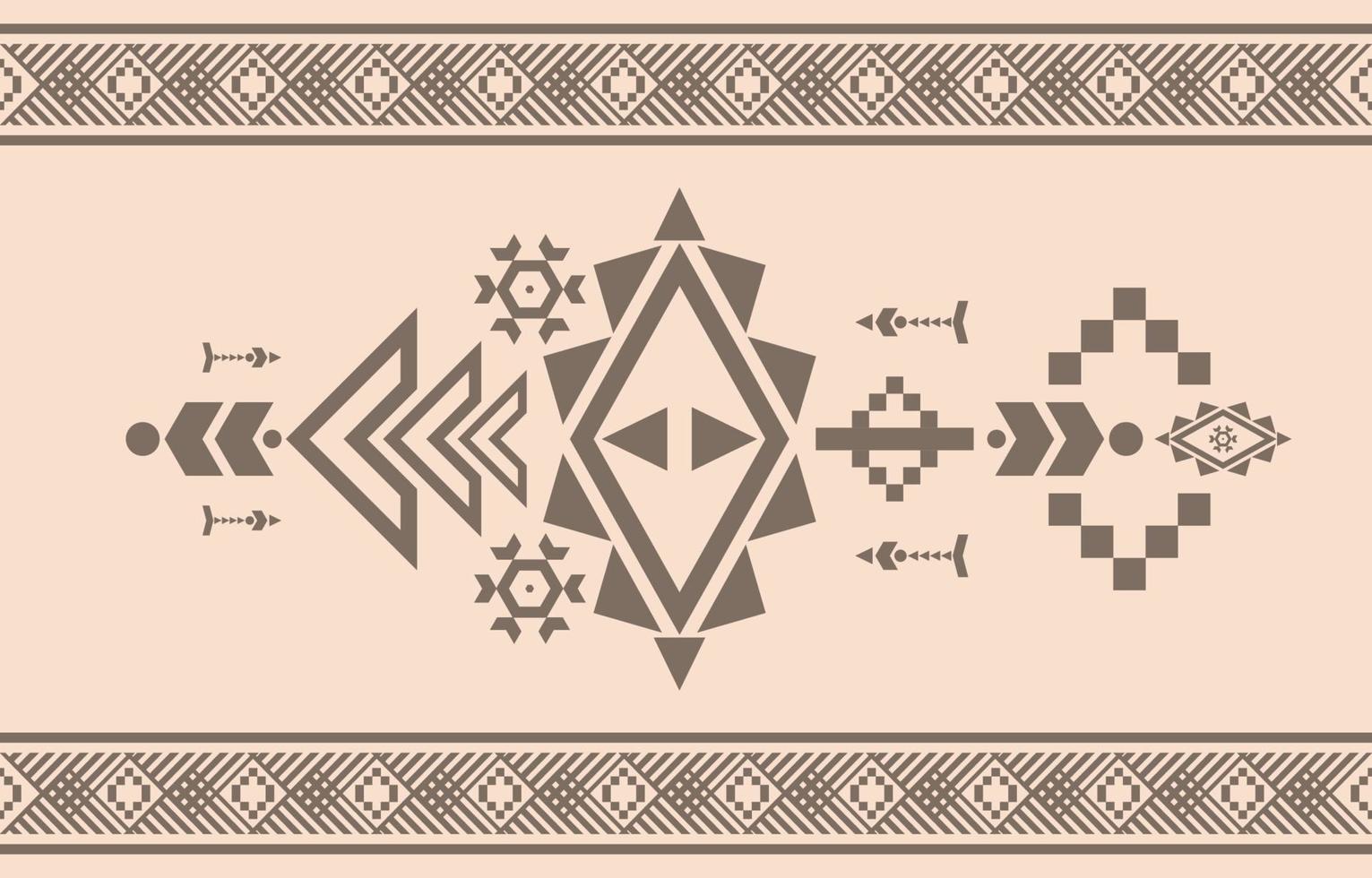 Fabric seamless pattern geometric tribal ethnic traditional background,native American Design Elements, Design for carpet,wallpaper,clothing,wrapping,rug,interior,Vector illustration embroidery. vector