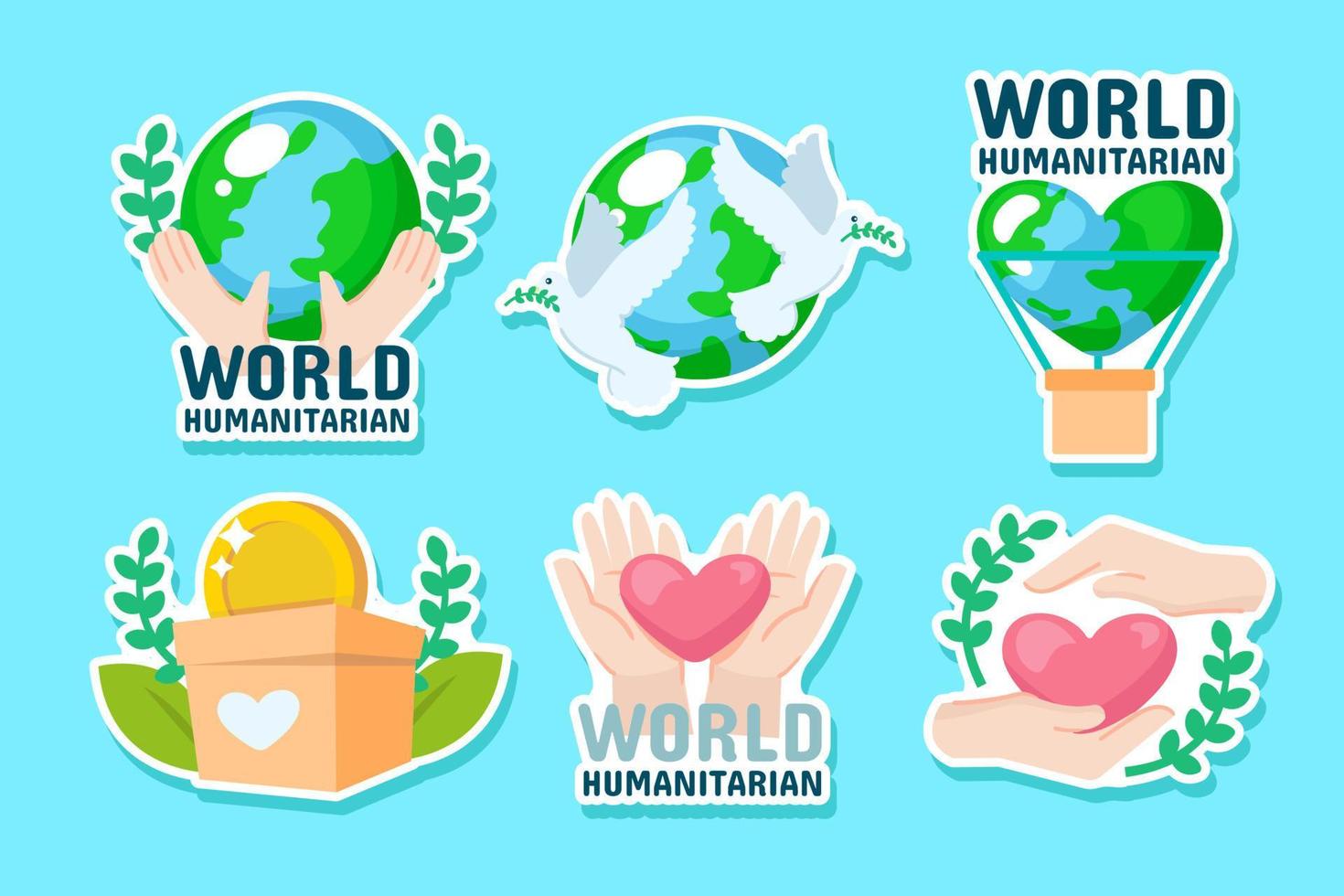 World Humanitarian Day Sticker vector