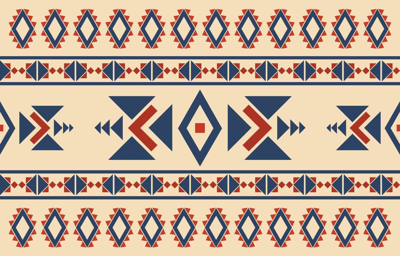 Fabric seamless pattern geometric tribal ethnic traditional background,native American Design Elements, Design for carpet,wallpaper,clothing,wrapping,rug,interior,Vector illustration embroidery. vector