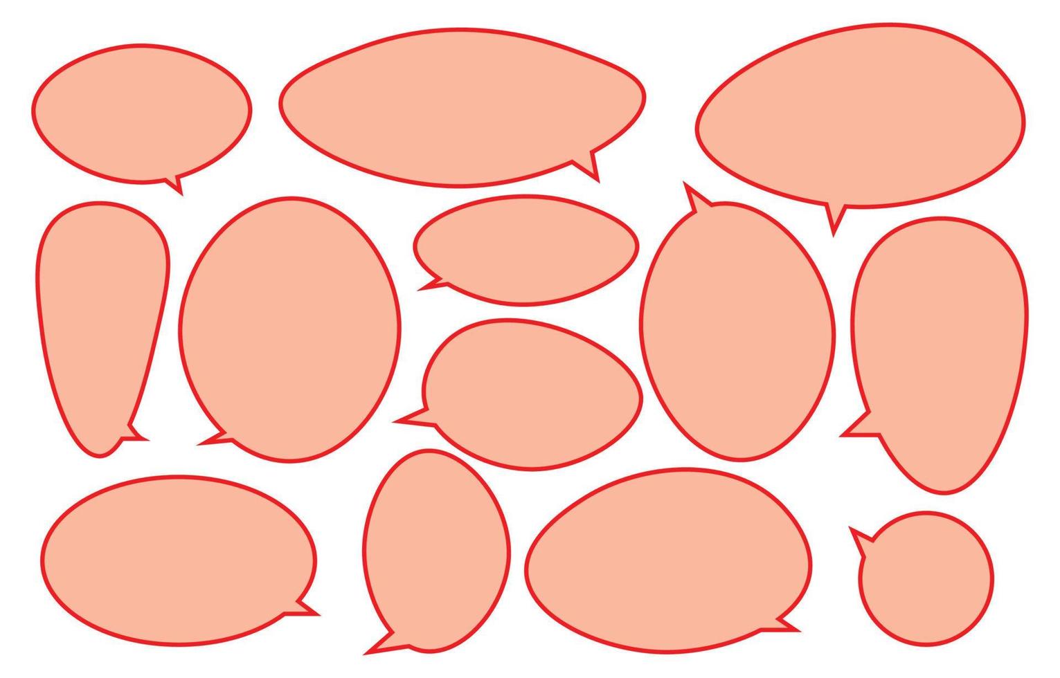 Set green speech bubbles on a white background, vector speaking or talk bubble , icon text or communication,comic oval doddle frame