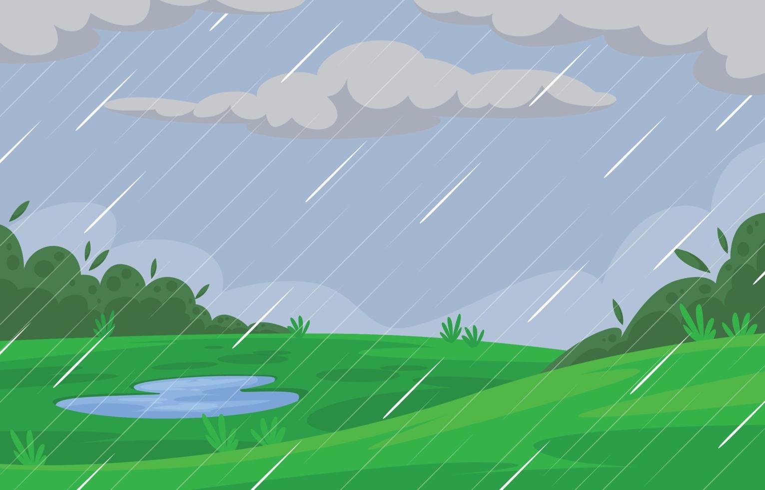 lloviendo en el diseño de fondo del jardín vector