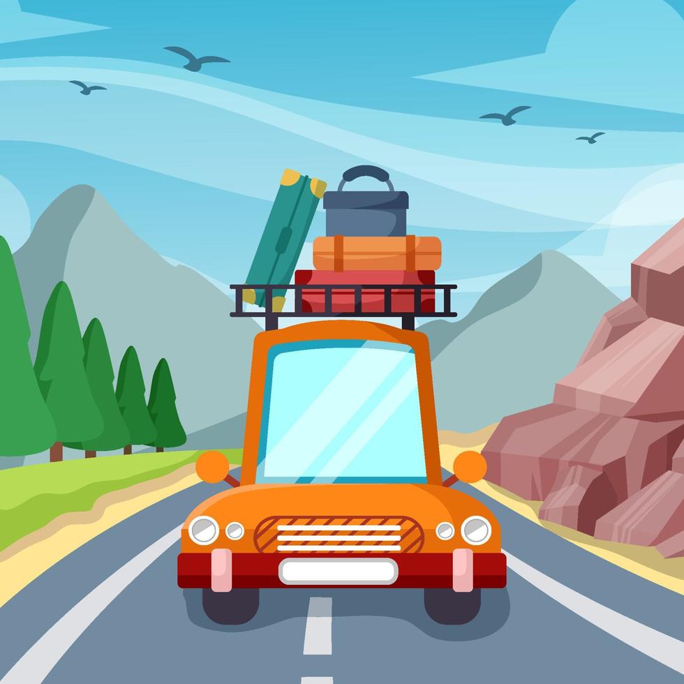 Road Trip in Summer Concept vector