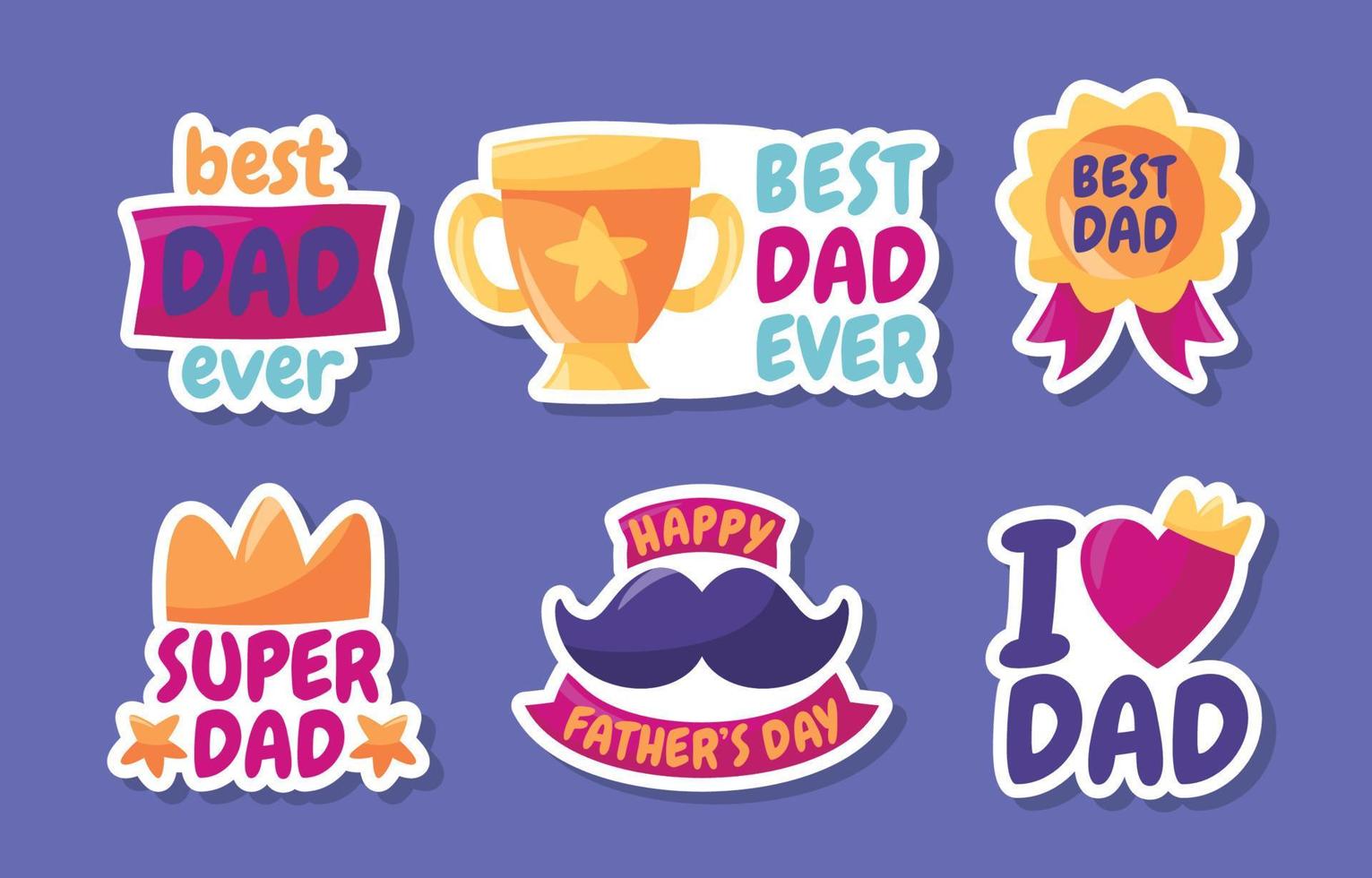 Father's Day Doodle Sticker Collection vector