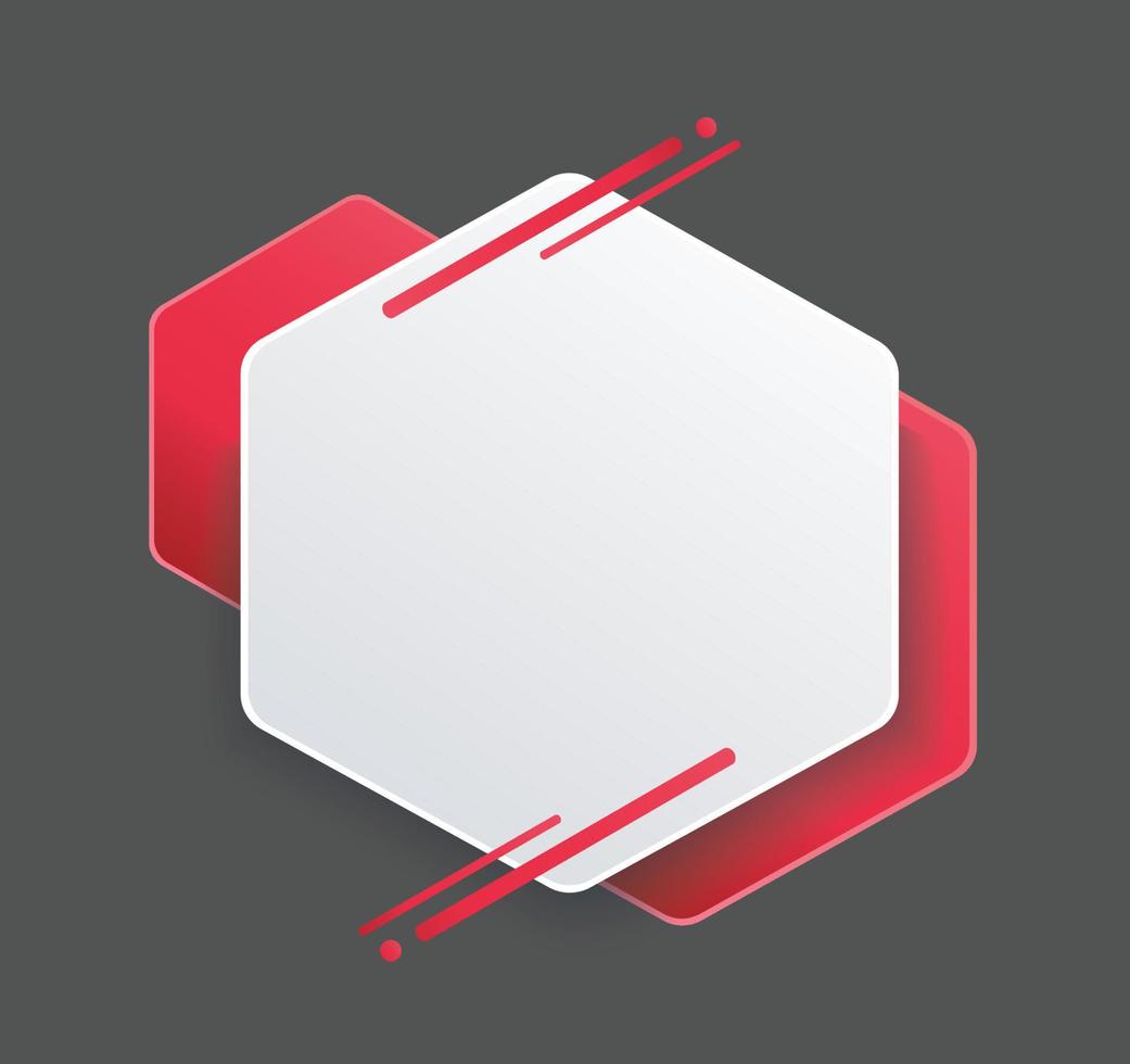 red hexagon background template vector