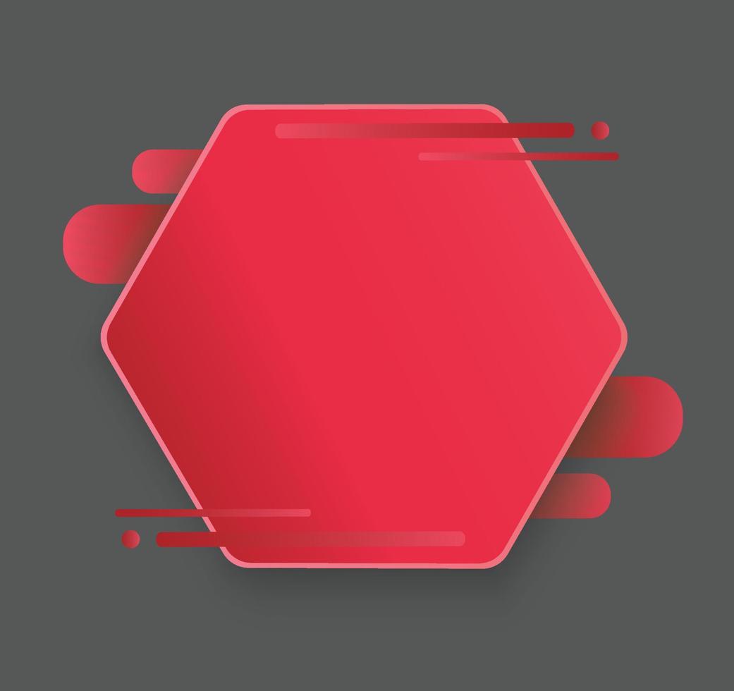 red hexagon background template vector