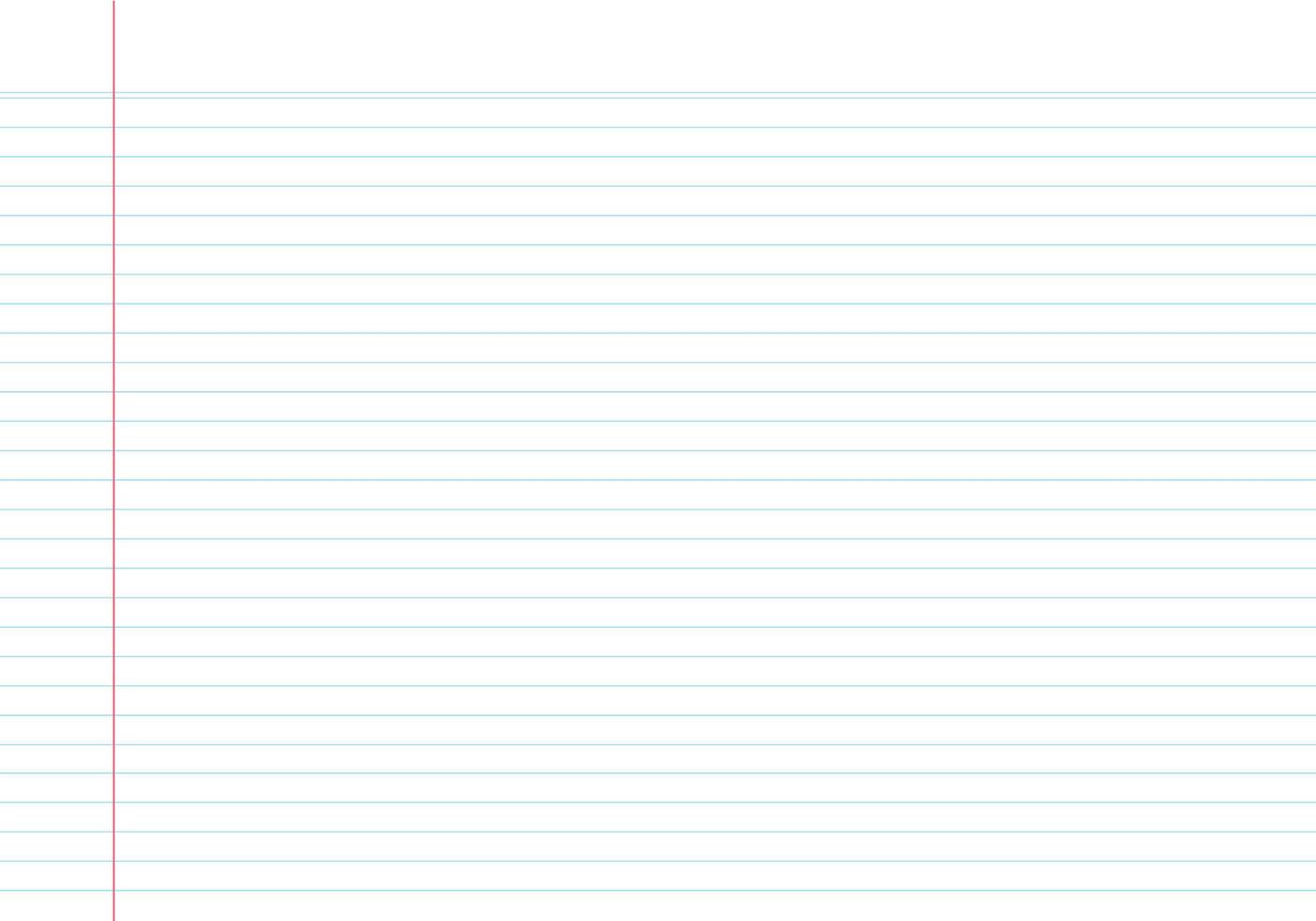 Blank notebook paper sheet with lines vector illustration