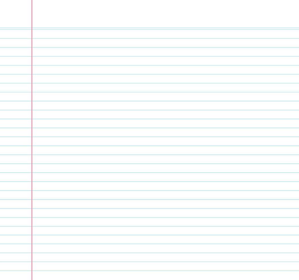 Blank notebook paper sheet with lines vector illustration