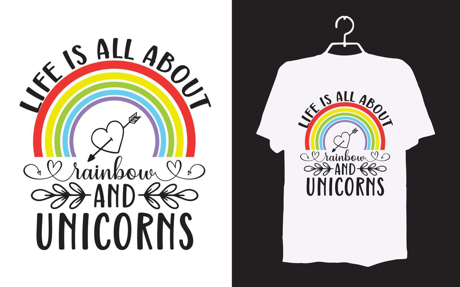 Print rainbow  t-shirt design vector