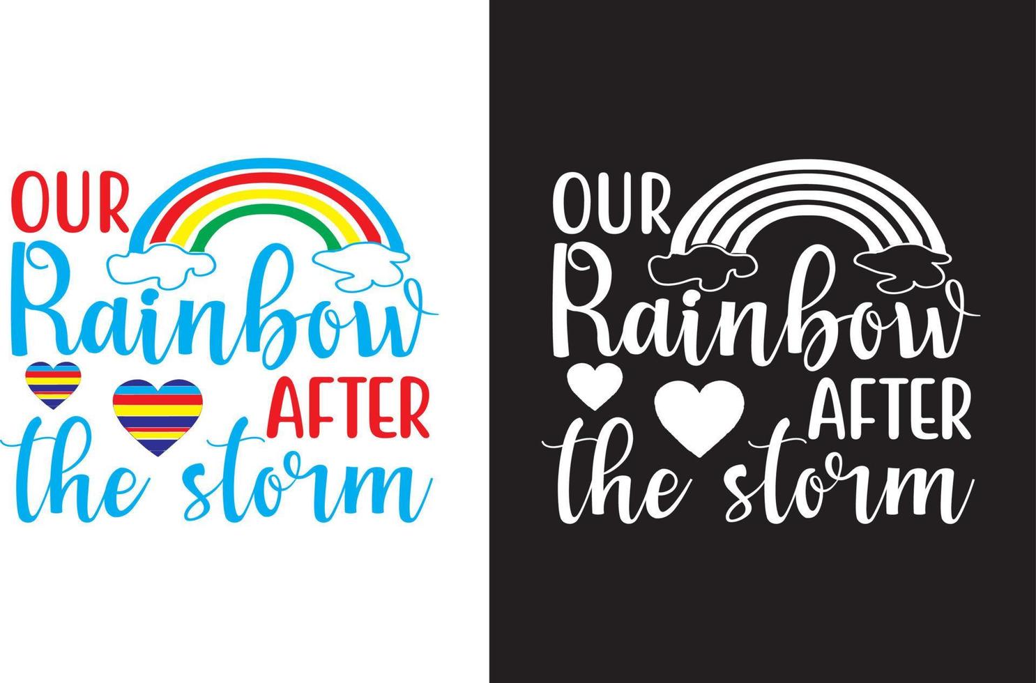 Print rainbow t-shirt design vector