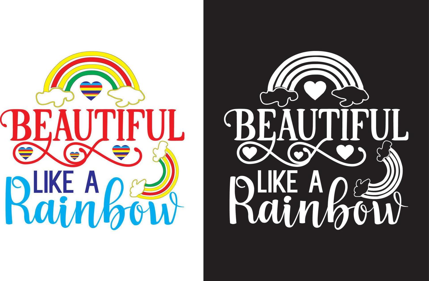 Print rainbow t-shirt design vector
