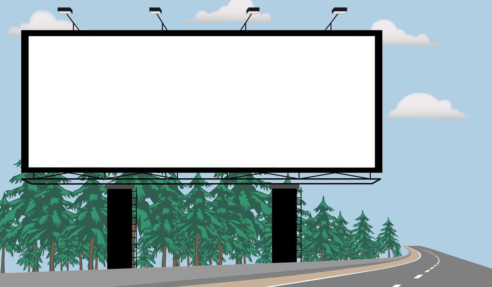 Flat Design Billboard copy space for advertisement and announcement and other vector