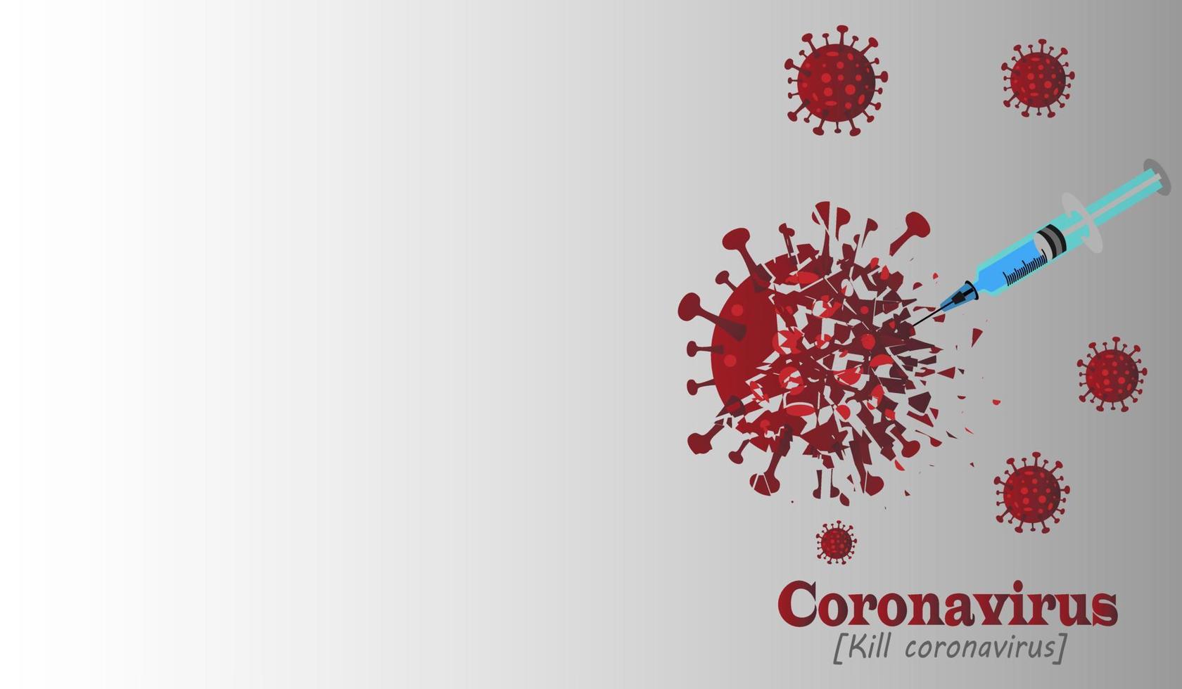 Kill coronavirus in light of hope background for copy space , covid-19 vector