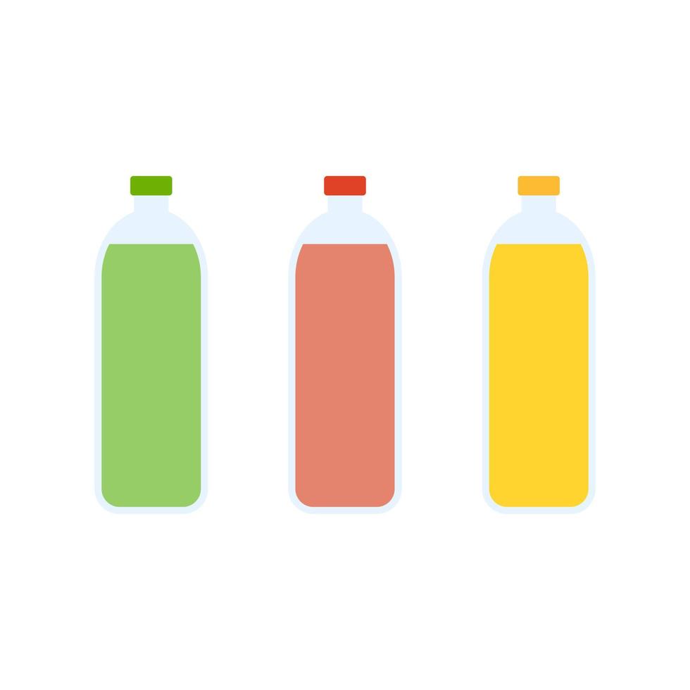 Ilustración de vector de diseño plano de botella de bebida de jugo