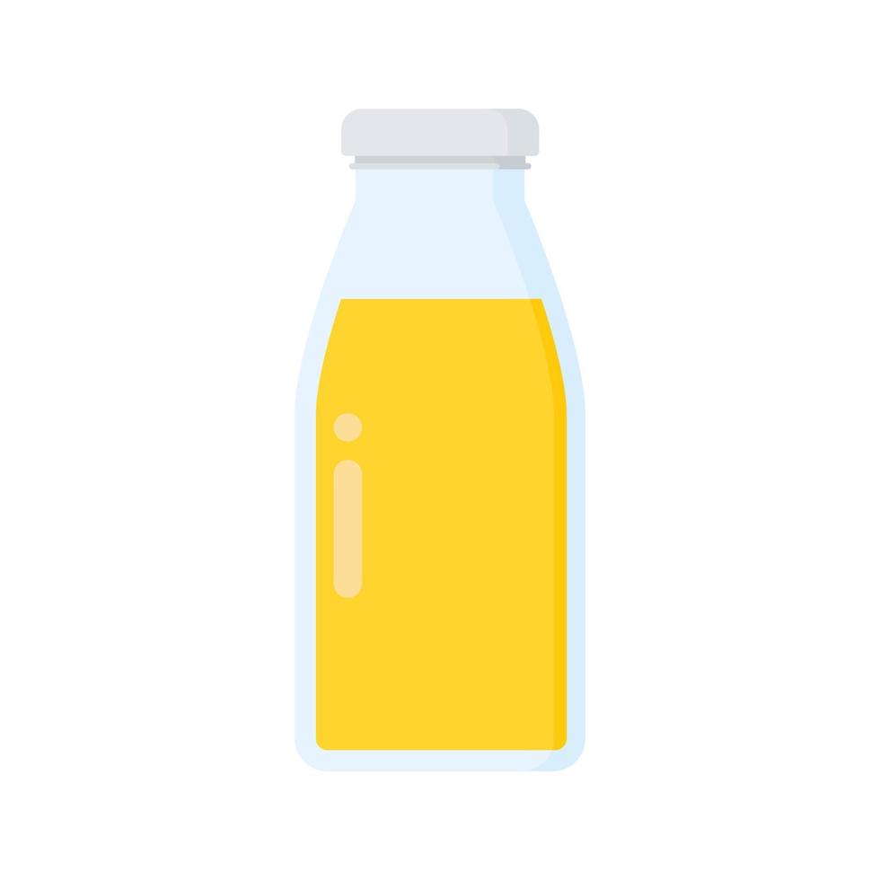 Ilustración de vector de diseño plano de botella de bebida de jugo