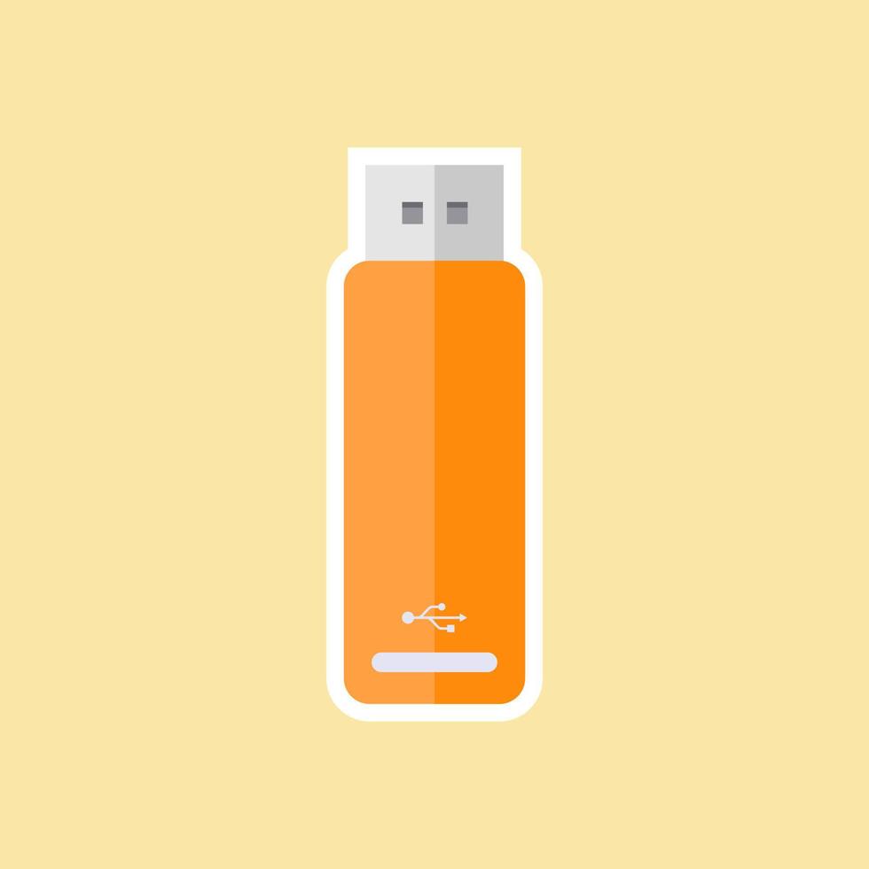 USB flash drive flat design style. USB flash drive simple icon. Modern, minimalist. Website page and mobile app design vector element