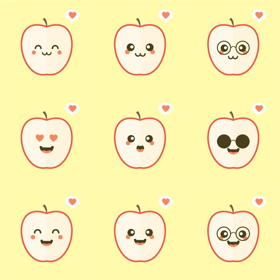 slice of apple flat design vector illustration. sliced apple