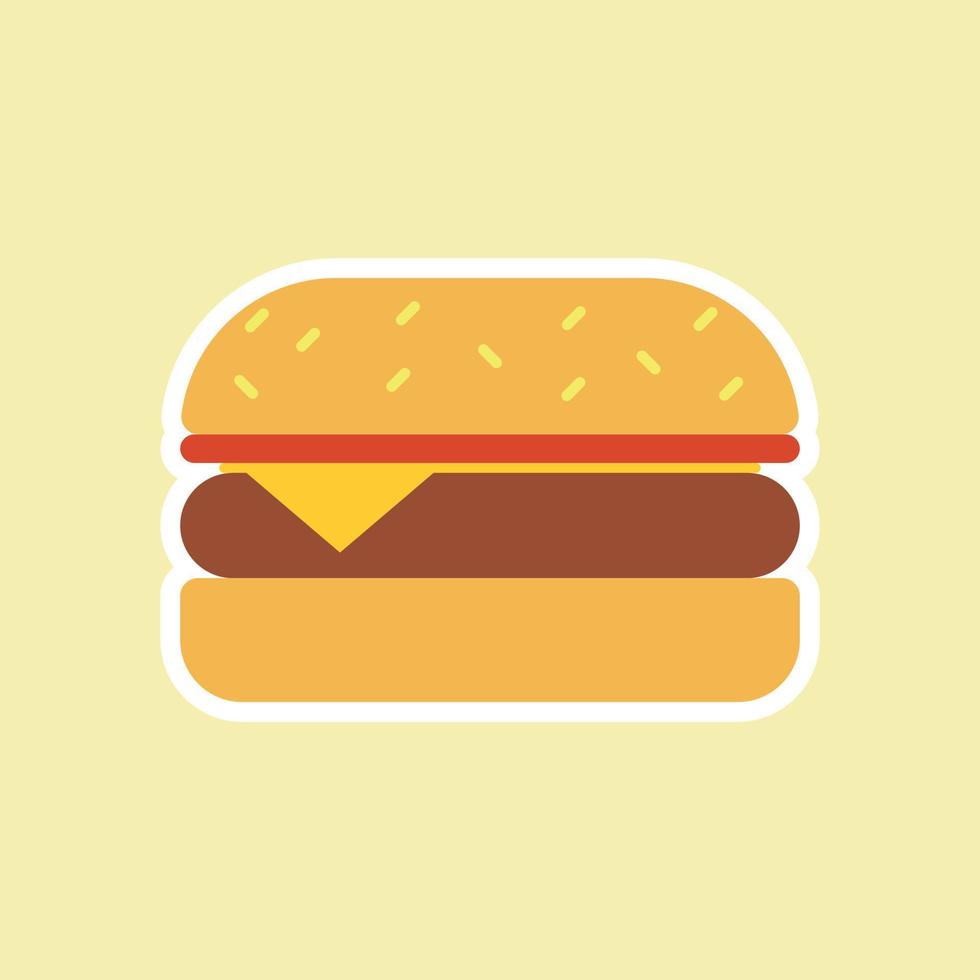 deliciosa hamburguesa. iconos de hamburguesa de vector de hamburguesa clásica sobre fondo pastel