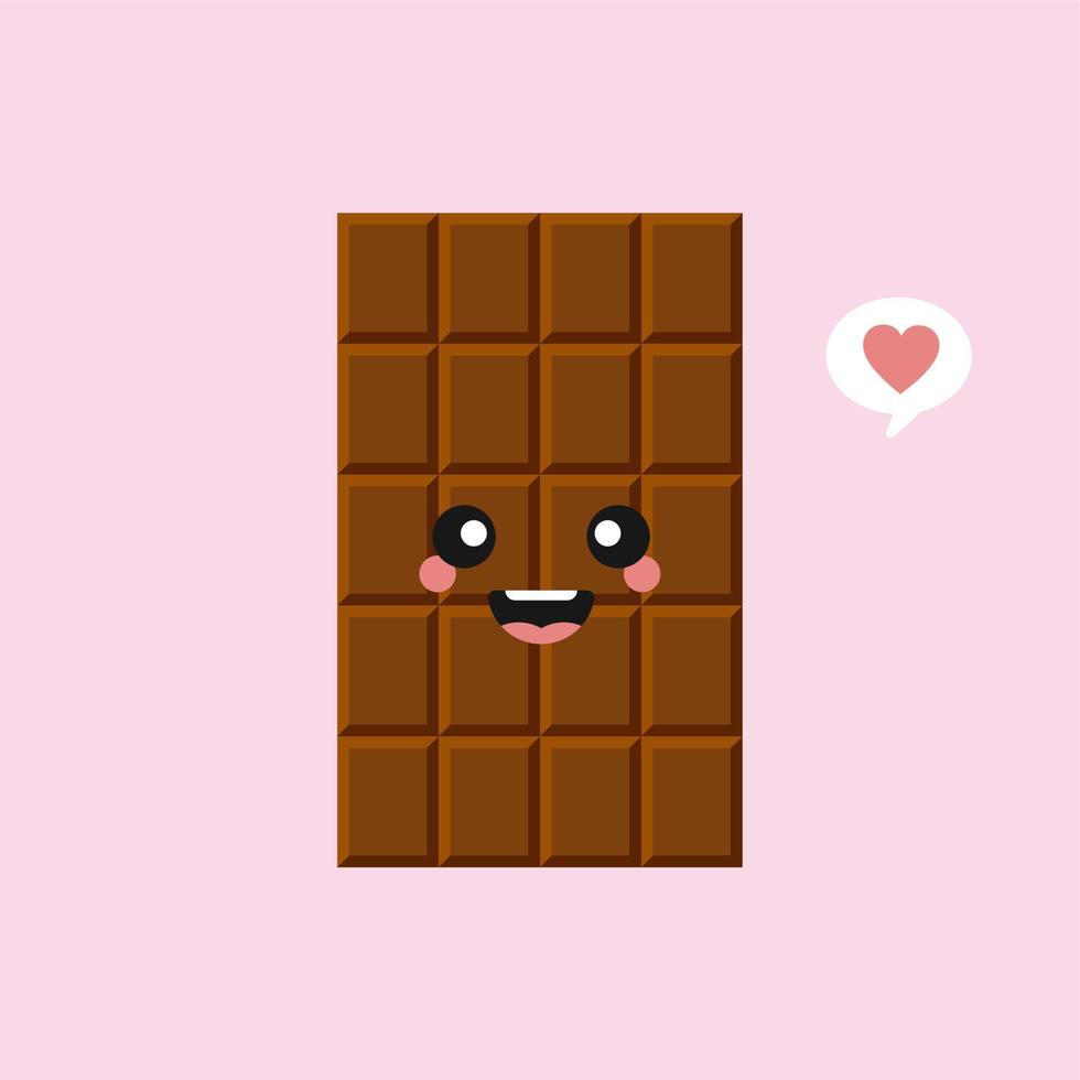 cute and funny chocolate bar characters showing various emotions, cartoon vector illustration isolated on color background. kawaii chocolate bar characters, mascots, emoticons and emoji for web