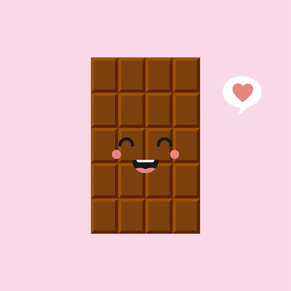 cute and funny chocolate bar characters showing various emotions, cartoon vector illustration isolated on color background. kawaii chocolate bar characters, mascots, emoticons and emoji for web